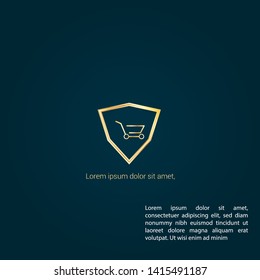 Shopping cart gold logo. Logo Template Design.luxury design.