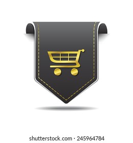 Shopping Cart golden Vector Icon Design