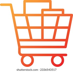 Icono de gradiente de carrito de compras - Icono único, vector