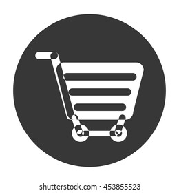 shopping cart gray object icon vector illustration