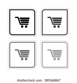 Shopping cart -  grayscale vector icon