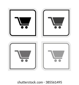 Shopping cart  - grayscale vector icon