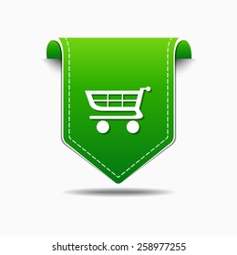 Shopping Cart Green Vector Icon Design