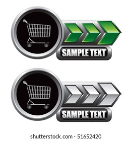 shopping cart green and white arrow nameplates