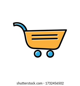 shopping cart hand drawn vector design. business icon