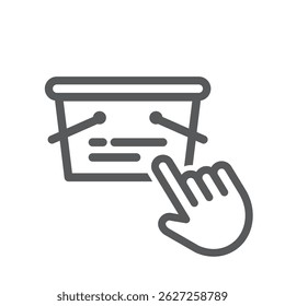 Shopping Cart with Hand, icon, vector. 