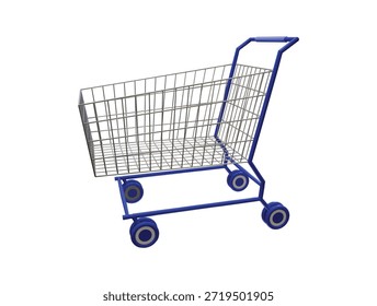 Ilustração de renderização 3d do ícone do carrinho de compras