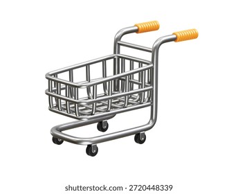 Icono de Carrito de compras Ilustración de render 3D