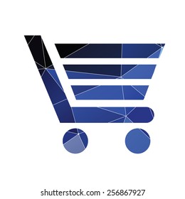 shopping cart icon Abstract Triangle Geometrical background 