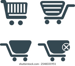 Icono de Carrito de compras. Añadir al Carrito Botón. Ilustración vectorial de la cesta de la tienda en línea. Símbolo de supermercado. Señal comercial.