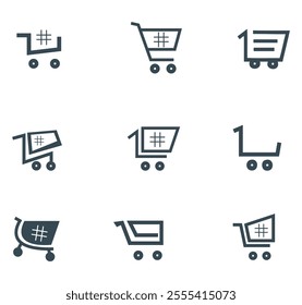 Shopping cart icon. Add to cart button. Online store basket vector illustration. Supermarket symbol. Commercial sign.