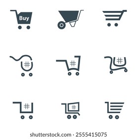 Shopping cart icon. Add to cart button. Online store basket vector illustration. Supermarket symbol. Commercial sign.