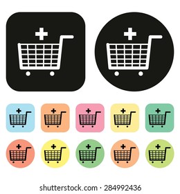 Shopping cart icon. Add. Shopping. Cart. Vector
