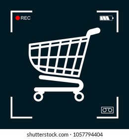 Shopping cart icon, shopping basket design, trolley icon