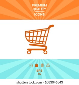 Shopping cart icon, shopping basket design, trolley icon