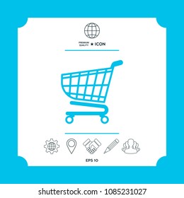 Shopping cart icon, shopping basket design, trolley icon