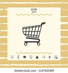 Shopping cart icon, shopping basket design, trolley icon