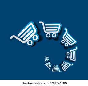 shopping cart icon, shopping basket design- vector illustration