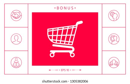 Shopping cart icon, shopping basket design, trolley icon. Graphic elements for your design