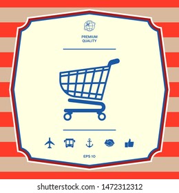 Shopping cart icon, shopping basket design, trolley icon. Graphic elements for your design