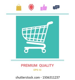 Shopping cart icon, shopping basket design, trolley icon. Graphic elements for your design