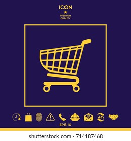 Shopping cart icon, shopping basket design, trolley icon