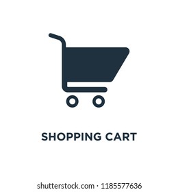ショッピングカートのアイコン 黒い塗りつぶしのベクターイラスト 白い背景にショッピングカート のシンボル ウェブやモバイルで使用できます のベクター画像素材 ロイヤリティフリー