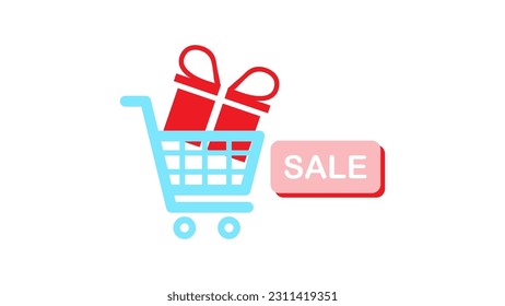 Shopping Cart icon, Black Friday sale poster. Supermarket shopping cart