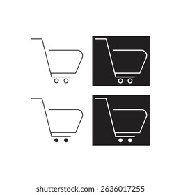 Shopping cart icon. Black shopping cart vector isolated on white background. Shopping cart trolley icon vector. Shopping cart icon in flat style. vector illustration