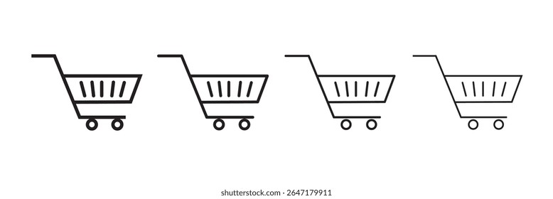Ícone do carrinho de compras. Vetor de carrinho de compras preto isolado no fundo branco. Vetor de ícone do carrinho de compras. Ícone do carrinho de compras em estilo plano. ilustração vetorial. eps 10