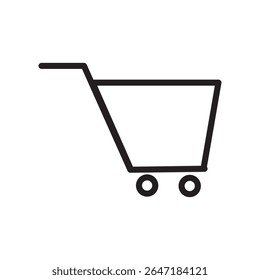 Ícone do carrinho de compras. Vetor de carrinho de compras preto isolado no fundo branco. Vetor de ícone do carrinho de compras. Ícone do carrinho de compras em estilo plano. ilustração vetorial. eps 10