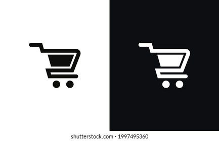 Shopping cart icon black and white