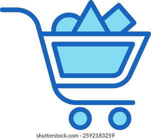 Shopping Cart Icon Blue Vector Illustration