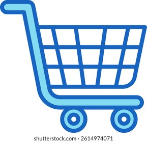 Shopping Cart Icon Blue Vector Illustration