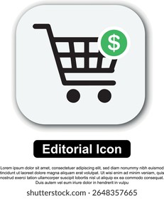 Shopping cart icon and button for online store and e-commerce design
