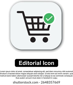 Shopping cart icon and button for online store and e-commerce design