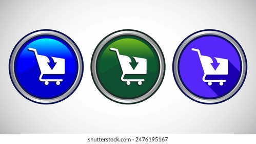 Shopping Cart Icon Button Set Design Illustration