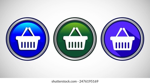 Shopping Cart Icon Button Set Design Illustration