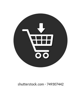 Shopping cart icon or button, vector Illustration.