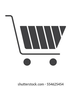 Shopping cart icon. Buy silhouette symbol. Negative space. Vector isolated illustration
