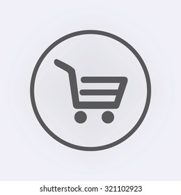Shopping cart icon in circle . Vector illustration