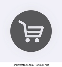 Shopping cart icon in circle . Vector illustration