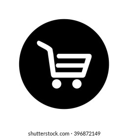 Shopping cart icon in circle . Vector illustration
