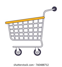 shopping cart icon in color sections silhouette