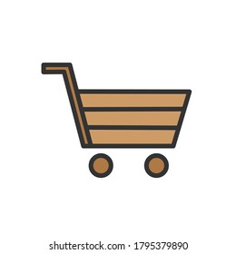 Shopping cart icon. Color vector icon.
