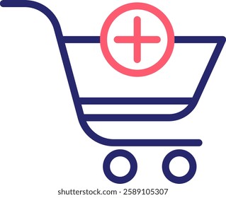 Shopping Cart Icon Color Vector Illustration