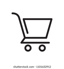 Shopping cart icon, commerce icon. Outline bold, thick line style, 4px strokes rounder edges. Vector illustration