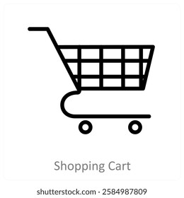 Shopping Cart and cart icon concept