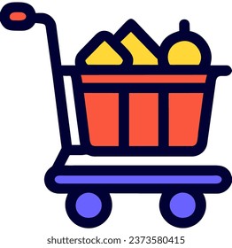 Shopping cart icon concept. Available in vector. Fullfiled color style.