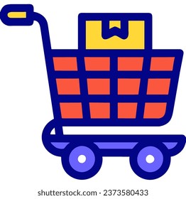Shopping cart icon concept. Available in vector. Fullfiled color style.